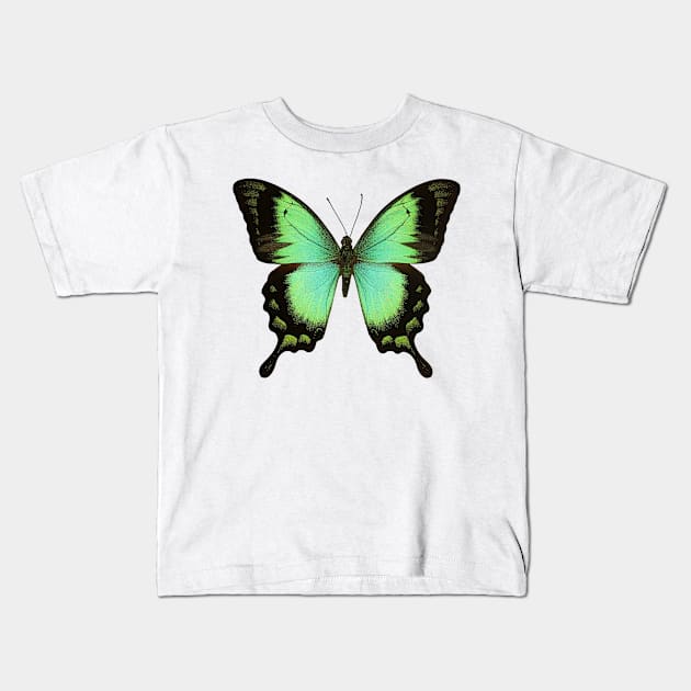 Green Butterfly Kids T-Shirt by Maison de Kitsch